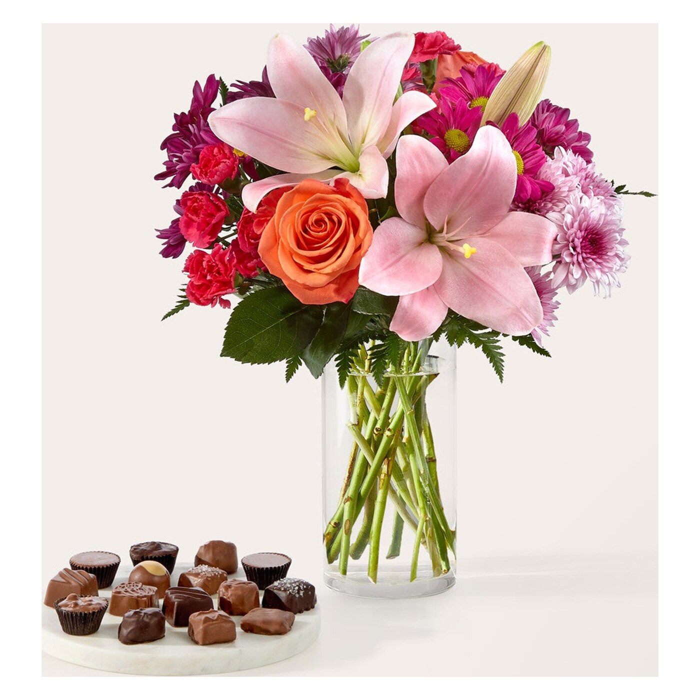 Light of My Life Bouquet and Chocolate Bundle