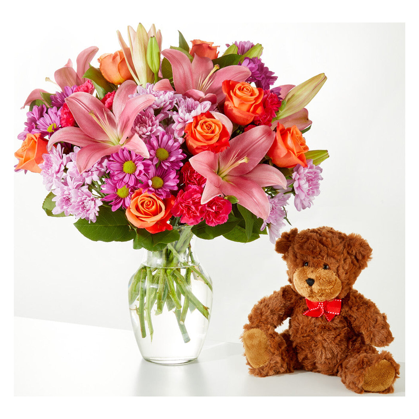 One and Only Bouquet and Bear Bundle flower arrangement