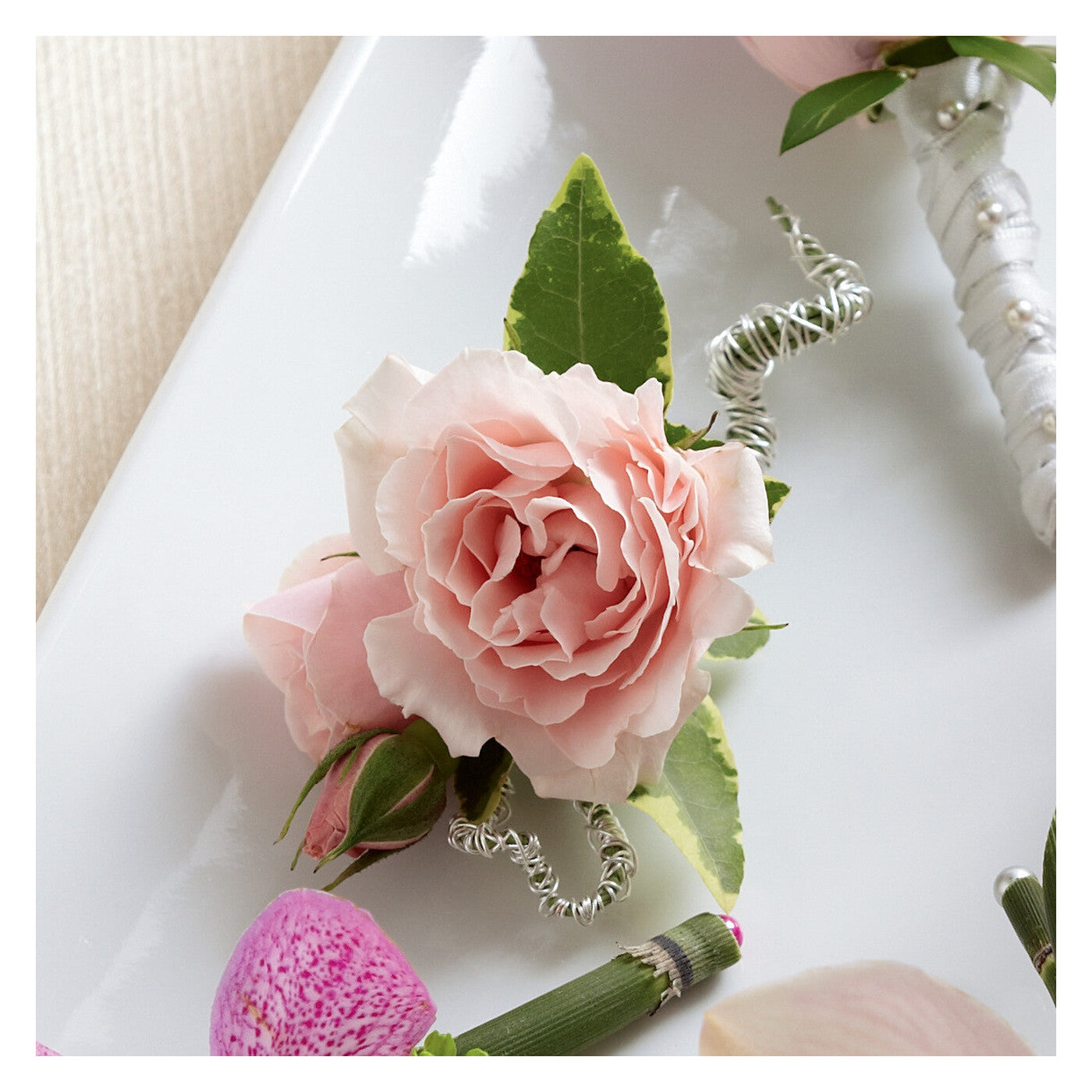 Pink Spray Rose Boutonniere