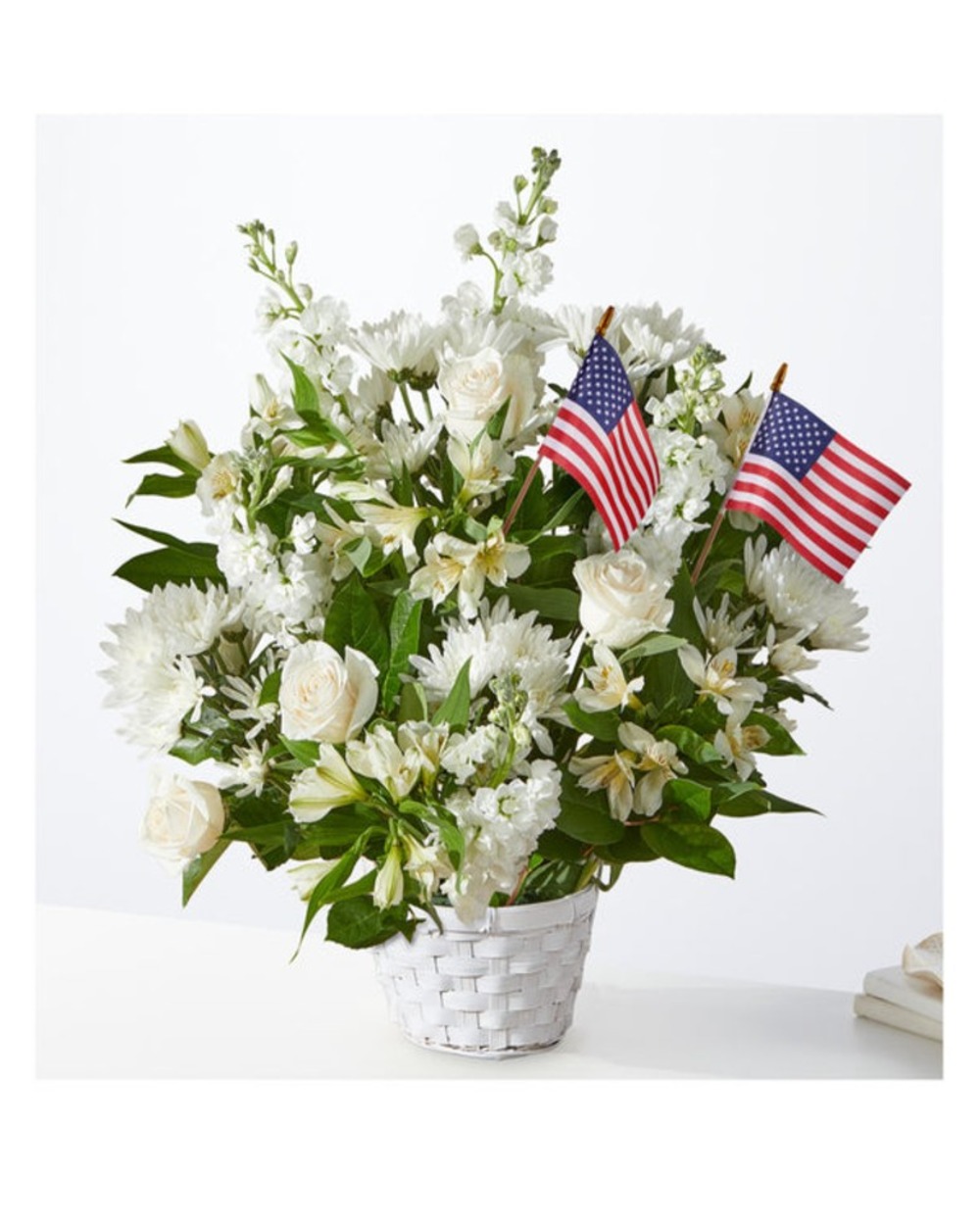 Eternal Affection Arrangement - Premium with Two Flags