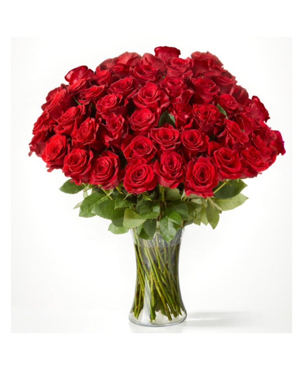 Fifty Long Stem Red Roses with Vase