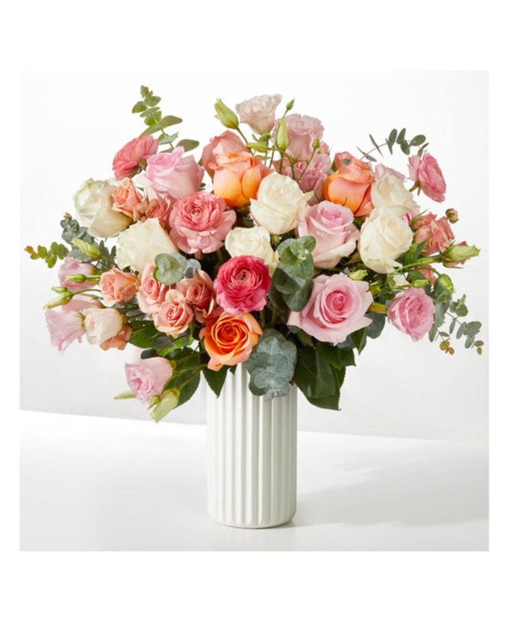 Good Luck Charm Bouquet with White Fluted Vase