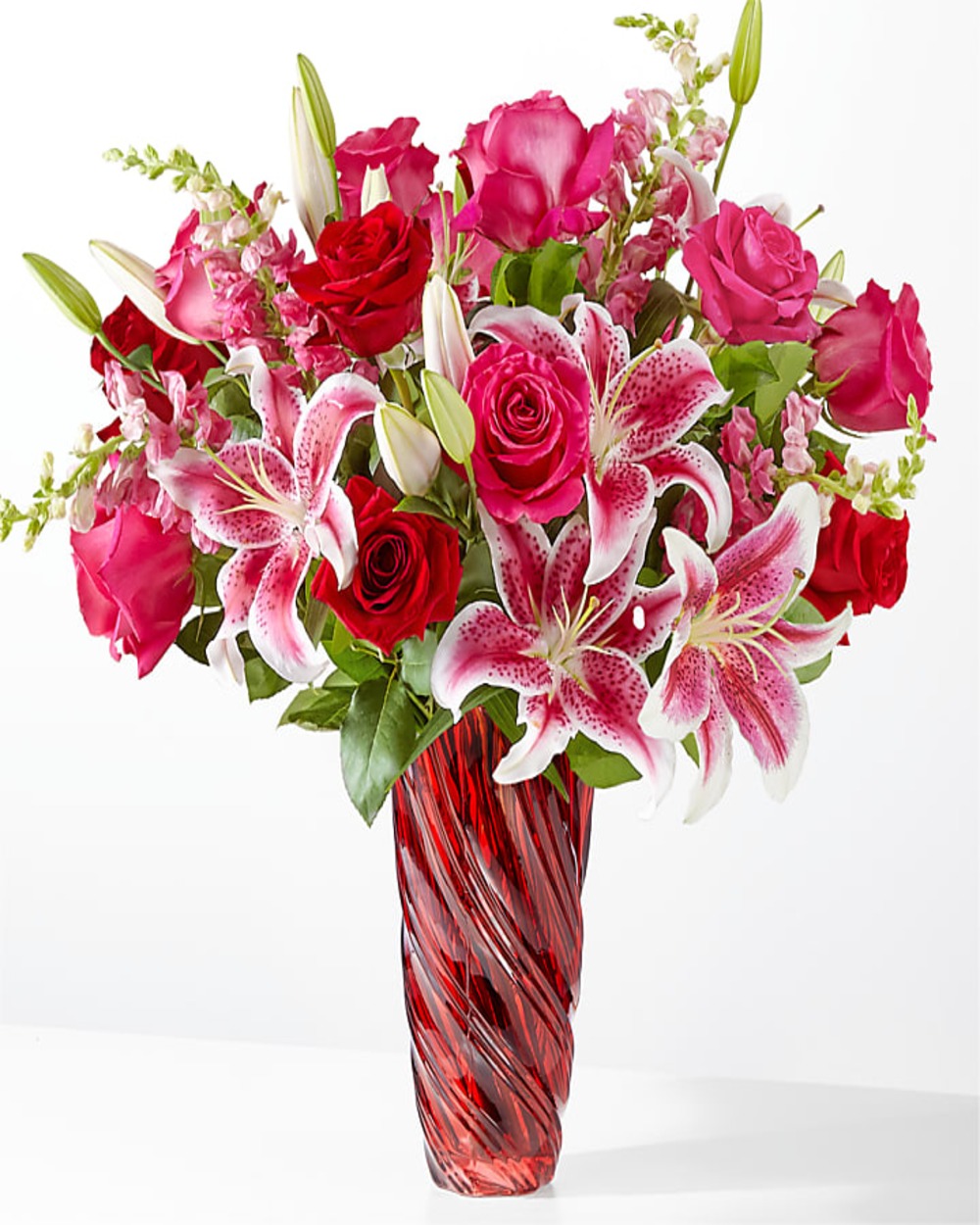 Always You Bouquet with Luxe Swirl Vase - Deluxe